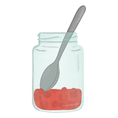 Pot avec cuillère